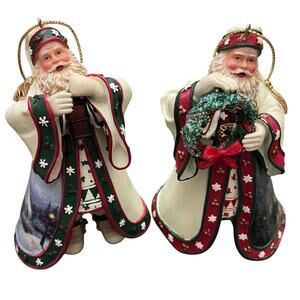 Thomas Kinkade Old World Santas Christmas Ornament Collection Set #1 Two Set